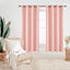 Deconovo Eyelet Thermal Insulated Curtains, Gold Wave Foil Printed Blackout Ring Top Curtains, W46 x L54 Inch, Coral Pink, 1 Pair