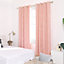 Deconovo Eyelet Thermal Insulated Curtains, Gold Wave Foil Printed Blackout Ring Top Curtains, W46 x L54 Inch, Coral Pink, 1 Pair