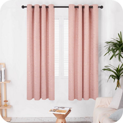 Deconovo Foil Printed Blackout Curtains 46 x 54 Inch Coral Pink 2 ...