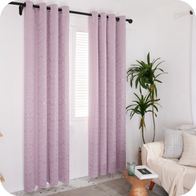 Deconovo Foil Printed Blackout Curtains 46 x 54 Inch Light Pink 2 ...