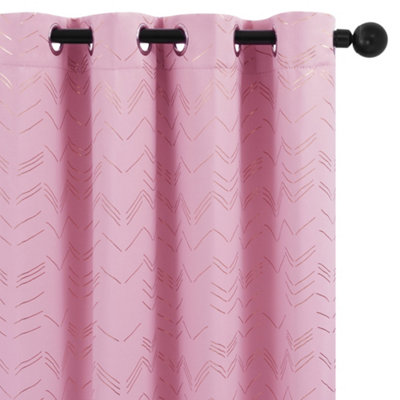 Deconovo Foil Printed Blackout Curtains Thermal Insulated Window Eyelet ...