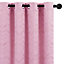 Deconovo Foil Printed Blackout Curtains Thermal Insulated Window Eyelet Girls Curtains Bedroom Curtains 66 x 54 Inch Pink 2 Panels