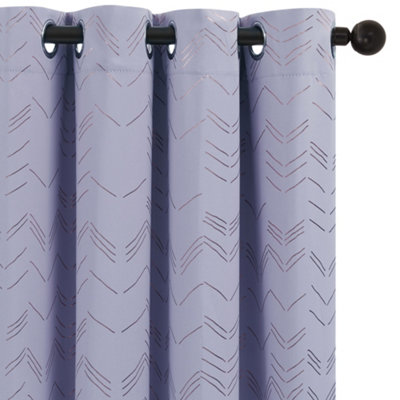 Deconovo Foil Printed Thermal Curtains 46 x 72 Inch Light Purple 2 ...