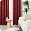 Deconovo Foil Printed Thermal Curtains 66 x 90 Inch Dark Red 2 Panels Super Soft Ring Top Blackout Curtains for Bedroom