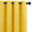Deconovo Foil Printed Window Treatment 46 x 90 Inch Mellow Yellow 2 Panels Thermal Insulated Super Soft Eyelet Blackout Curtains