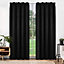 Deconovo Functional Thermal Insulated Curtains Blackout Curtains Pencil Pleat Curtains for Bedroom Black W55 x L96 Inch 2 Panels