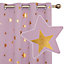 Deconovo Gold Star Curtains, Thermal Curtains Eyelet Blackout Curtains for Kids Bedroom, 52 x 63 Inch(W x L), Light Pink, 2 Panels