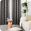 Deconovo Grey Curtains Foil Printed Thermal Curtains 46 x 54 Inch Dark Grey 2 Panels Noise Reducing Eyelet Blackout Curtains