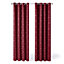 Deconovo Home Decoration Blackout Curtains, Diamond Printed Eyelet Thermal Imsulated Curtains, W52 x L63 Inch, Red, One Pair