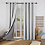 Deconovo Linen Look Full Blackout Curtains Eyelet Thermal Insulated with Coating Back Layer 46x90 Inch Light Grey 1 Pair