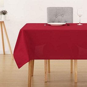 Deconovo Oxford Decorative Tablecloth Wipeable Rectangle Water Resistant Tablecloth 137x200cm Red