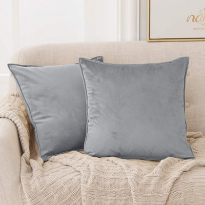 Grey crushed velvet cushion covers hotsell