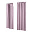 Deconovo Pencil Pleat Curtains Solid Blackout Curtains Thermal Insulated Curtains for Bedroom W55 x L54 Inch Baby Pink One Pair