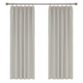 Deconovo Pencil Pleat Solid Thermal Insulated Energy Saving Blackout Curtains 46 x 54 Inch Light Beige 2 Panels