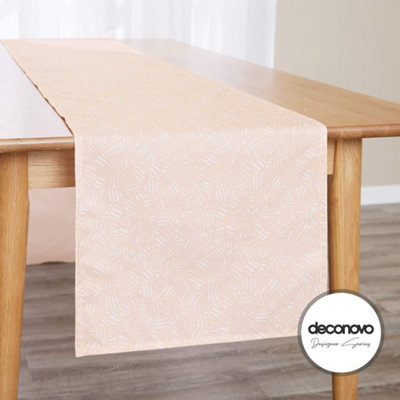 Deconovo Rectangle Table Cloth with Sketch Candy Pattern Water Resistant Wipeable Table Runner for Oval Table Peach 30x275cm