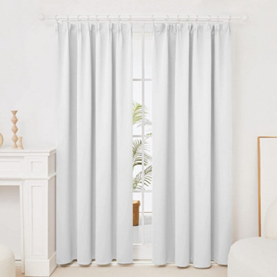 Deconovo Room Darkening Curtains Pencil Pleat Curtains and Rod Pocket Curtains W55xL82 Inch One Pair