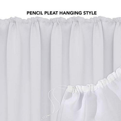 Deconovo Room Darkening Curtains Pencil Pleat Curtains Blackout Curtains for Baby Nursery W55"x L79" Silver White One Pair
