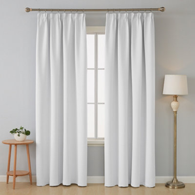 Deconovo Room Darkening Curtains Pencil Pleat Thermal Insulated Curtains for Bedroom 66 x 54 Greyish White Two Panels