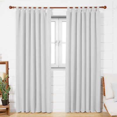 Deconovo Solid Tab Top Curtains Blackout Curtains Thermal Insulated Curtains for Nursery Silver Grey W42 x L84 Inch One Pair