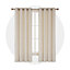 Deconovo Solid Velvet Curtains Beige W46 x L90 Inch 2 Pack