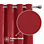 Deconovo Solid Velvet Curtains Red W46 x L72 Inch 2 Pack
