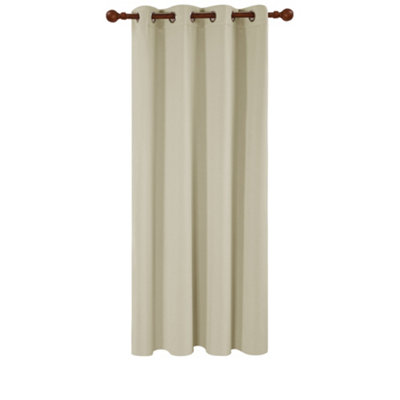 Deconovo Super Soft Blackout Curtain Thermal Insulated Eyelet Curtain for Nursery 66 x 54 Inch Beige 1 Panel