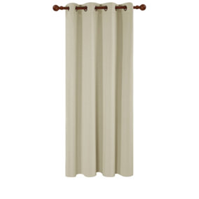 Deconovo Super Soft Blackout Curtain Thermal Insulated Eyelet Curtain for Nursery 66 x 54 Inch Beige 1 Panel