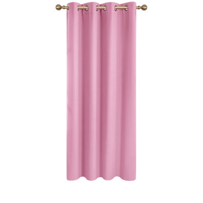 Deconovo Super Soft Eyelet Curtain Thermal Insulated Blackout Curtain for Bedroom 52"x 84" Pink 1 Panel