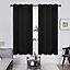 Deconovo Super Soft Solid Thermal Insulated Blackout Curtains Eyelet Curtains for Living Room 52"x 95" Black 1 PAIR