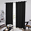 Deconovo Super Soft Solid Thermal Insulated Blackout Curtains Eyelet Curtains for Living Room 52"x 95" Black 1 PAIR