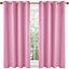 Deconovo Super Soft Thermal Insulated Eyelet Blackout Curtains for Office 55 x 90 Inch Pink 2 Panels