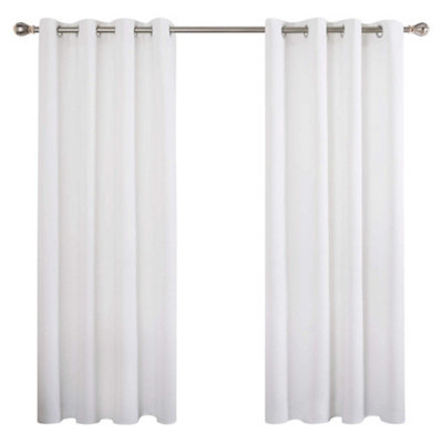 Deconovo Super Soft Thermal Insulated Eyelet Curtains for Bedroom, White, 42 x 72 Inch, 2 Panels