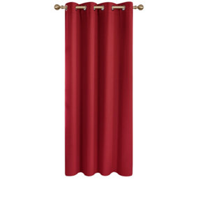 Deconovo Super Soft Window Treatment Thermal Insulated Blackout Curtain for Bedroom 46 x 54 Inch Red 1 Panel