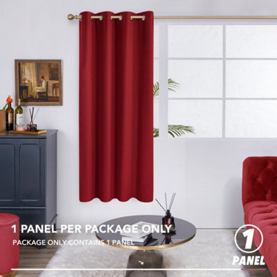 Deconovo Super Soft Window Treatment Thermal Insulated Blackout Curtain for Bedroom 46 x 54 Inch Red 1 Panel