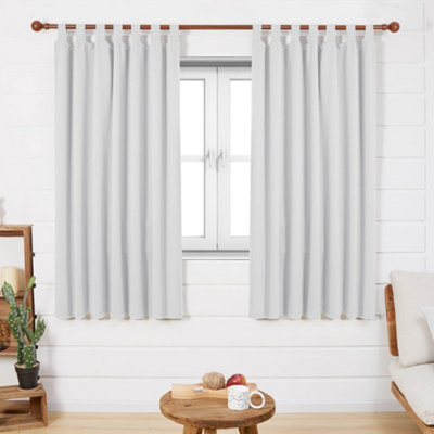 Deconovo Super Soft Window Treatments Tab Top Blackout Curtains Thermal Curtains for Living Room Silver Grey 52 x 63 Inch One Pair