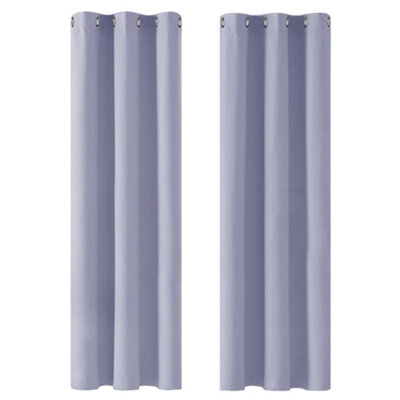 Deconovo Thermal Curtains Blackout Curtains Eyelet Curtains Energy Saving Curtains for Kids Light Purple 42 x 84 Inch One Pair