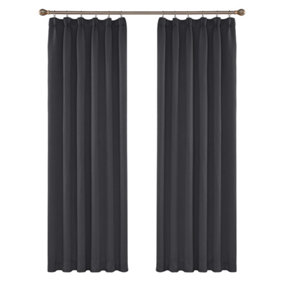 Deconovo Thermal Insulated Blackout Curtains Energy Saving Curtains Noise Reducing Pencil Pleat 42 x 95 Inch Dark Grey 2 Panels