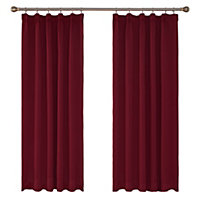 Deconovo Thermal Insulated Blackout Curtains Energy Saving Noise Reducing Blackout Curtains 42 x 95 Inch Red 2 Panels