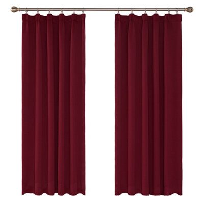 Deconovo Thermal Insulated Blackout Curtains Energy Saving Noise Reducing Blackout Curtains 42 x 95 Inch Red 2 Panels