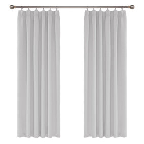 Deconovo Thermal Insulated Blackout Curtains Pencil Pleat Energy Saving Noise Reducing 52 x 84 Inch Greyish White 2 Panels