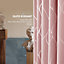 Deconovo Thermal Insulated Blackout Curtains Silver Wave Foil Printed Eyelet Curtains Coral Pink W66 x L54 Inch One Pair