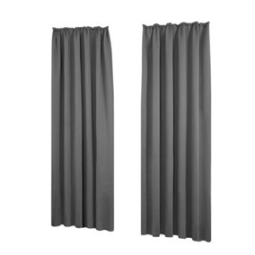 Deconovo Thermal Insulated Curtains Blackout Curtains Pencil Pleat Curtains for Baby Nursery W55 x L63 Inch Light Grey 2 Panels