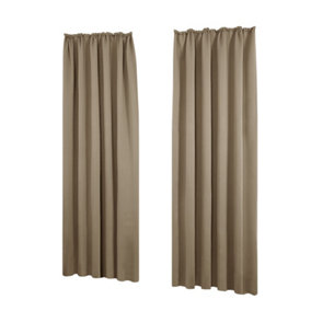 Deconovo Thermal Insulated Curtains Blackout Curtains Pencil Pleat Curtains for Living Room W55 x L54 Inch Khaki 2 Panels