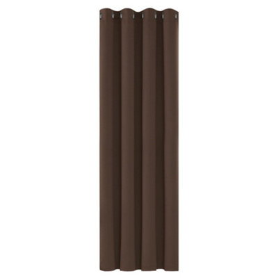 Deconovo Thermal Insulated Eyelet Blackout Curtain 52"x 72" Brown 1 Panel