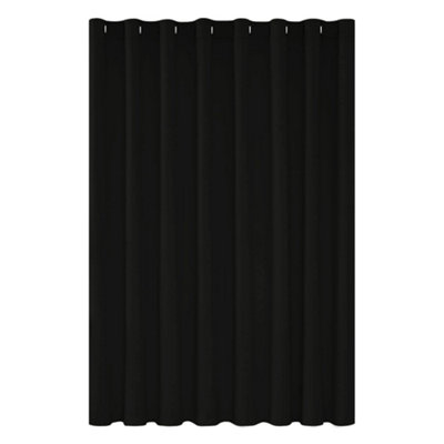 Deconovo Window Treatment Wide Width Curtain Thermal Insulated Eyelet Blackout Curtain for Bedroom 100 x 84 Inch Black 1 Panel