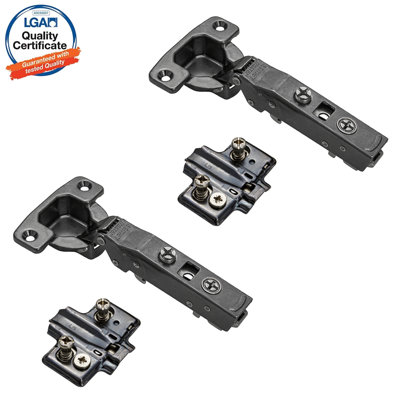 DecorandDecor - 2x Black Cruciform Euro Plates - CLIP Top Soft Close Cabinet Hinge 110 degrees Full Overlay Mounting Plate Price Comparisons | Compare The Build