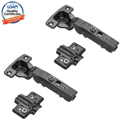 DecorandDecor - 2x Black Cruciform Plate - CLIP Top Soft Close Cabinet Hinge 110 degrees Full Overlay Mounting Plate Price Comparisons | Compare The Build