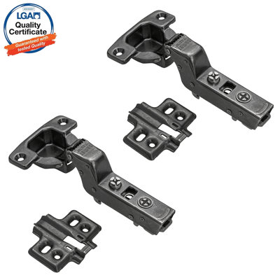 DecorandDecor - 2x Black Nickel Plated CLIP Top Soft Close 110 degrees INSET Cabinet Hinge Mounting Plate Price Comparisons | Compare The Build