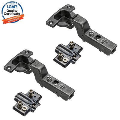 DecorandDecor - 2x Black Nickel Plated Cruciform Euro Plates - CLIP Top Soft Close 110 degrees INSET Cabinet Hinge Mounting Plate Price Comparisons | Compare The Build