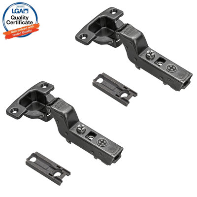 DecorandDecor - 2x Black Nickel Plated Horizontal Plates - CLIP Top Soft Close 110 degrees INSET Cabinet Hinge Mounting Plate Price Comparisons | Compare The Build